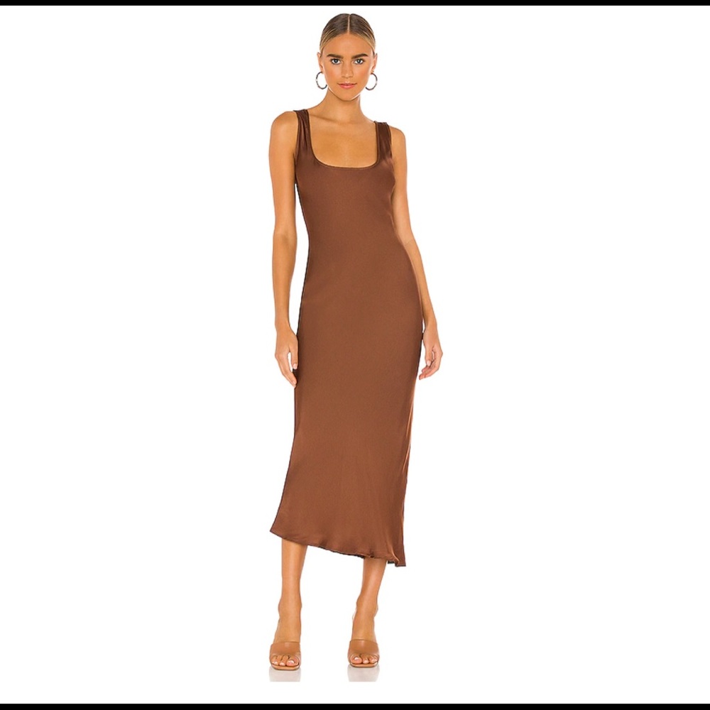 Cali Dreaming Simple Slip Dress in Tawny Xsmall